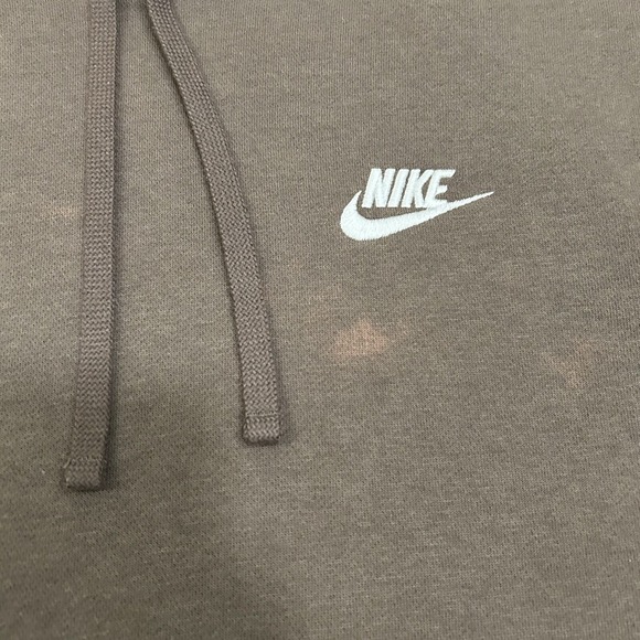 Nike Hoodie Mens Small Brown Sportswear Club Fleece Pullover Sweatshirt BV2654 - Picture 4 of 13